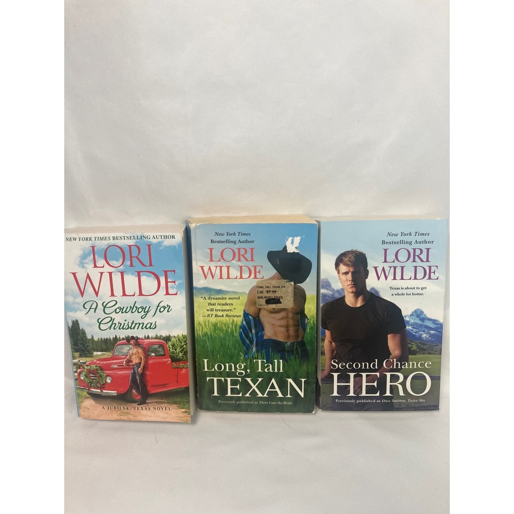 Lori Wilde Romance Paperback Lot of 3 Cowboy Christmas Texas Second Chance
